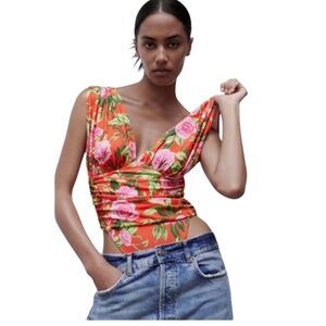 Zara draped & ruched thong bodysuit - S.      Y83
